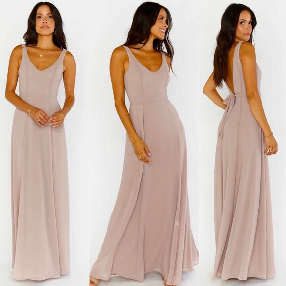 Show Me Your Mumu Jenn Beige V-Neck Sleeveless Maxi Dress size Medium #9061 - Picture 16 of 16